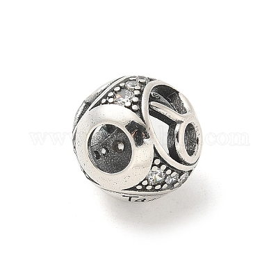 Латунные прозрачные фианиты европейские бусины FIND-M049-01AS-07-1