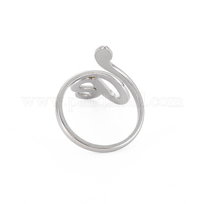 Не тускнеющее кольцо-манжета из нержавеющей стали 304 в форме змеи широкое открытое для женщин RJEW-S405-226P-1