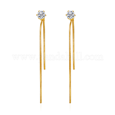 Элегантные плоские круглые серьги-гвоздики из нержавеющей стали с кисточками BX2341-2-1