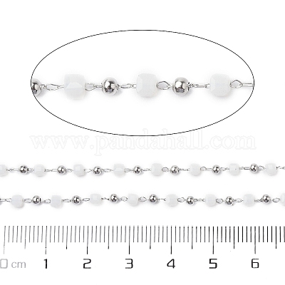 Кубическое стекло и 201 цепь из нержавеющей стали с бусинами CHS-A015-05P-1