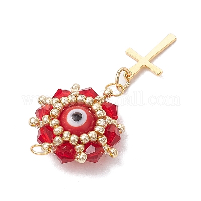 Подвески из стеклянных бусин от сглаза PALLOY-MZ00628-01-1