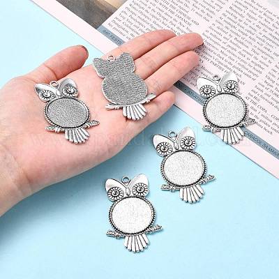 Тибетском стиле сеттинги сплава кулон горный хрусталь кабошон TIBEP-4494-AS-FF-1