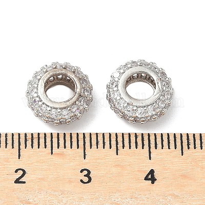 Латунные микро проложить Цирконий Европейский бисером KK-A254-03B-P-1