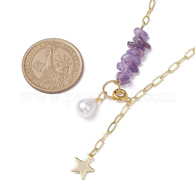 Ожерелья из натуральных аметистовых бусин NJEW-JN04943-1