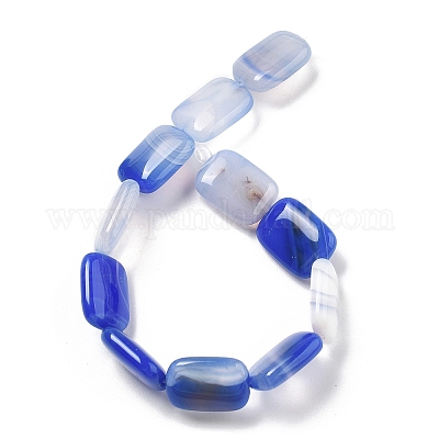 Натуральные полосатые агатовые бусы G-K392-B07-13x18mm-1