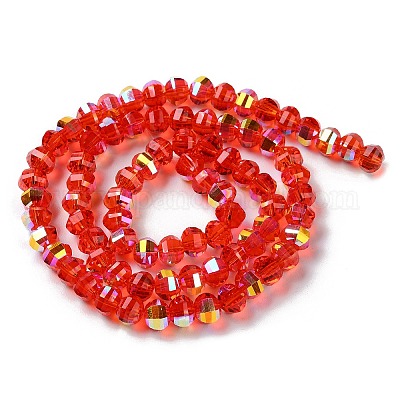 Прозрачные стеклянные бусины гальваническим пряди GLAA-Q099-C01-M01-1-1