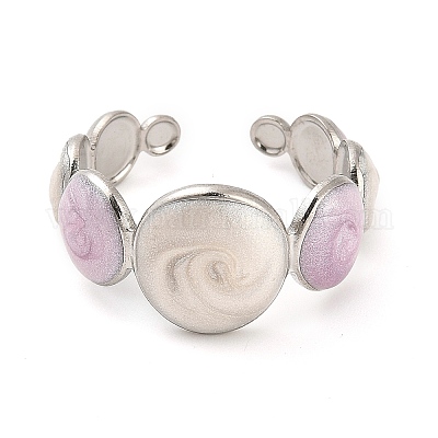 Открытое манжетное кольцо из нержавеющей стали 304 RJEW-F160-07P-02-1