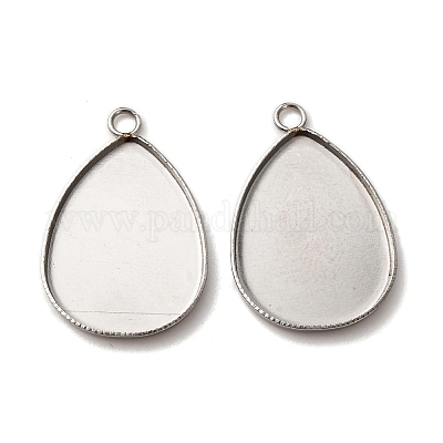 Оправы для подвесок из нержавеющей стали 304 в виде кабошонов STAS-D379-08B-P-1