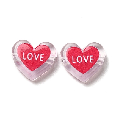 Печатные прозрачные акриловые бусины OACR-P017-B04-1