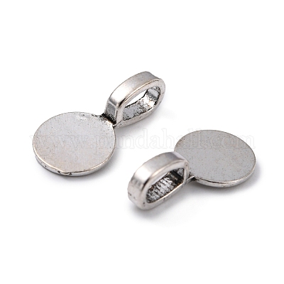 Клей из сплава в тибетском стиле на плоских подушечках для подвесок X-TIBEP-1124-AS-FF-1