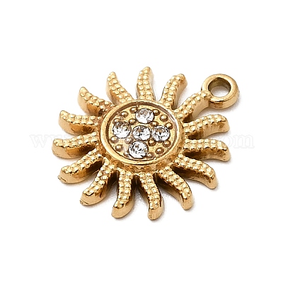 Подвески из нержавеющей стали 304 с микропаве из стразов STAS-G369-05G-1