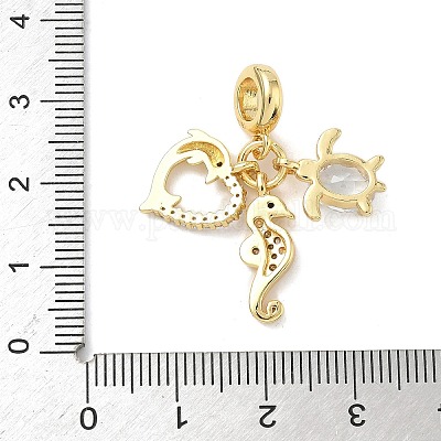 Латунь микропаве прозрачный кубический цирконий европейские подвески с подвесками KK-K368-31G-1