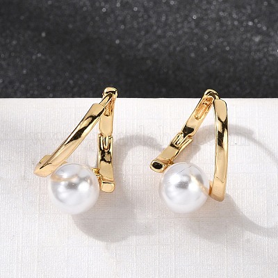 Круглые серьги-кольца из латуни EJEW-P331-02G-1