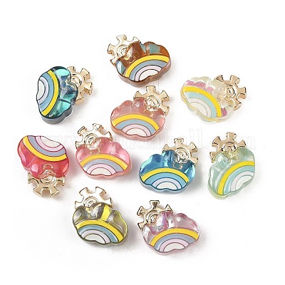 Прозрачные смоляные эмалевые бусины RESI-L047-19-1