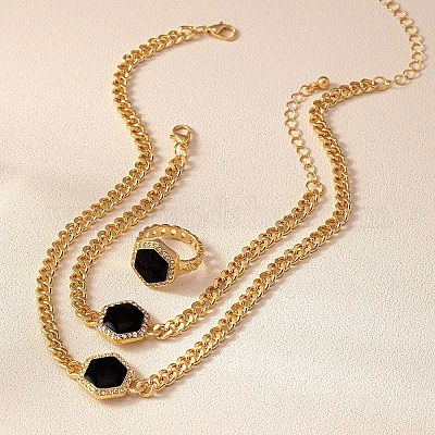 Наборы из сплава эмали с хрустальными стразами FS-WG6B7CA-02-1