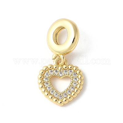 Латунь микропейв кубический цирконий европейские подвески с подвесками ZIRC-I071-25G-1