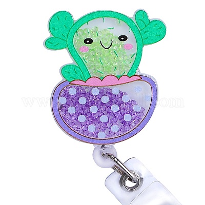 Катушка для значков из акрила и АБС-пластика со стразами и эффектом зыбучих песков AJEW-SZ0002-48E-1