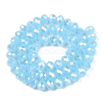 Стеклянные бусины с гальваническим покрытием  EGLA-A044-J8mm-B04-1