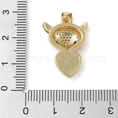 Латунные микропаве прозрачные подвески с фианитом KK-I712-56B-G-1