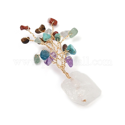 4 шт. натуральные смешанные драгоценные камни в виде крошки для украшения витрины «Дерево жизни» AJEW-JD00015-1