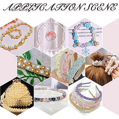 700 шт. 3 вида стеклянных перламутровых бусин HY-BBC0001-01C-1