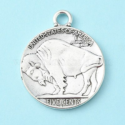 Тибетский стиль подвески сплава для монет TIBEP-GC001-AS-RS-1