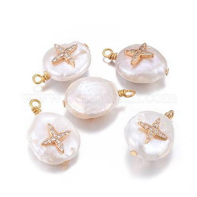 Подвески из натурального пресноводного жемчуга PEAR-E013-16C-1