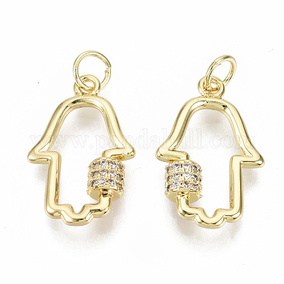 Латунные микропаве прозрачные подвески с фианитом KK-N227-24G-NF-1