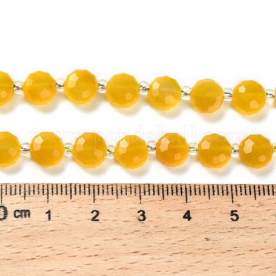 Естественный желтый агат бисер нитей G-B153-B03-1