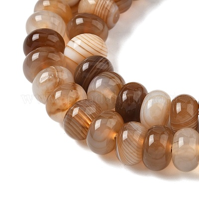 Натуральные полосатые агатовые бусы G-F790-I01-01J-1