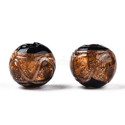 Бусины ручной работы бусины золотого песка LAMP-T019-12mm-02-1