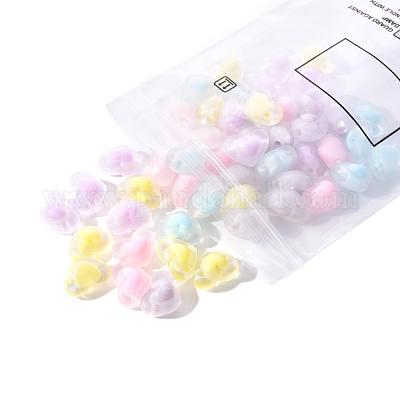 Wholesale PandaHall Elite 50Pcs 5 Style AB Color Plated Transparent Acrylic  Beads 