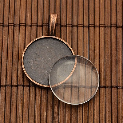 25мм прозрачно ясный куполообразное стекло кабошон крышка с сеттингами сплава TIBEP-X0008-R-FF-1