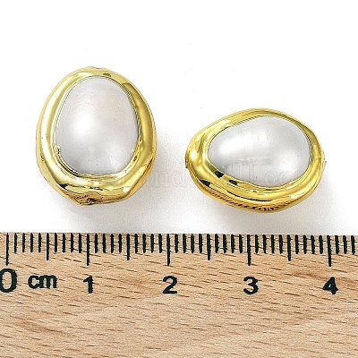 Обшивка стойки латунными бусинами с натуральным жемчугом кеши в стиле барокко KK-K348-23G-1