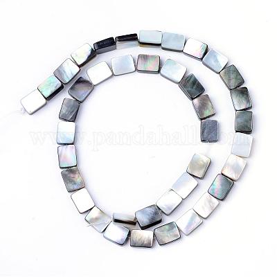 Натуральные черные нити из бисера SHEL-S249-34-1