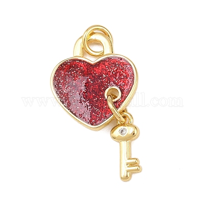 Латунные микропаве прозрачные подвески с фианитом KK-P339-23G-02-1