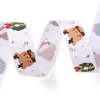 5 ярд рождественской ленты из корсажки из полиэстера с принтом OCOR-A008-01D-1