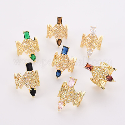 Латунные микро-плиты с кубическим цирконием RJEW-S045-120-NR-1