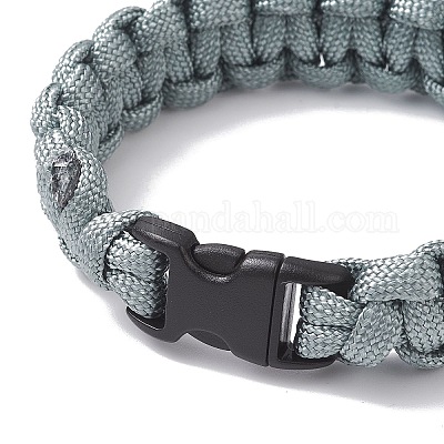7 плетеный браслет из полиэстера и спандекса с внутренним сердечником для мужчин и женщин BJEW-JB12509-01-1