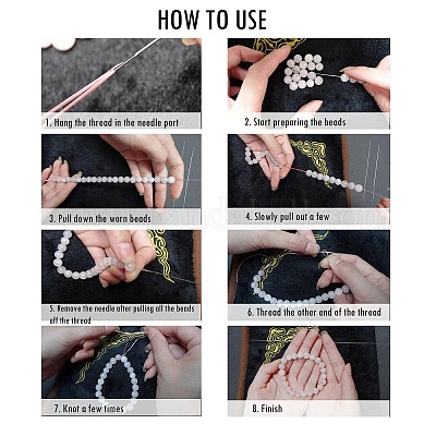 Стальные иглы для бисероплетения с крючком для вертушки для бисера TOOL-C009-01B-06-1