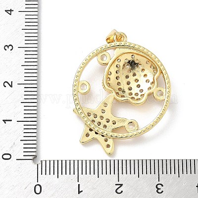 Латунные микро проложить кубического циркония подвески KK-P330-07D-G-1