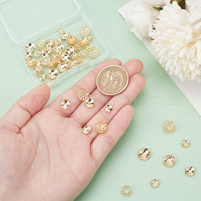 72 шт. 12 стилей латунных колпачков для бусин KK-AR0003-97-1