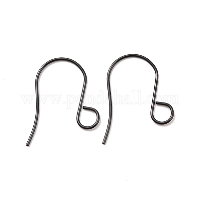 100Pcs 316 Stainless Steel French Earring Hooks, Flat Earring Hooks, Ear  Wire, with Horizontal Loop, Electrophoresis Black, 26x20mm, Hole: 4.6mm, 20