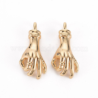 Латунные микропаве прозрачные подвески с фианитом KK-S356-450-NF-1