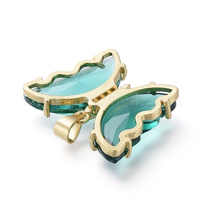 Латунные микропаве прозрачные подвески с фианитом ZIRC-P079-A01-12-1