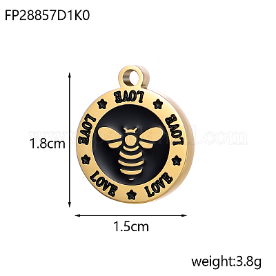 Подвески из нержавеющей стали 304 с эмалью STAS-OY004-80G-1