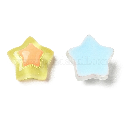 Кабошоны из полупрозрачной смолы в стиле мультфильма RESI-C039-01S-1