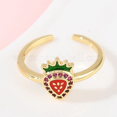 Регулируемые манжетные кольца с микропаве из кубического циркония из латуни RJEW-C139-14A-G-1