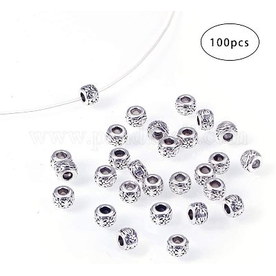 100pcs Alloy 8mm Spacers Beads Jewelry Spacer Beads Flower Spacer bead  Spacer Charms with A Box for DIY Bracelet Jewelry Making Supplies(Antique