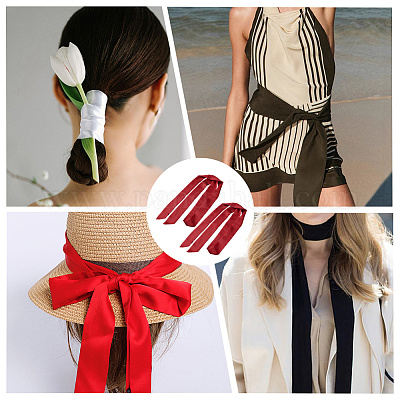 Длинный полиэстеровый шелковый шарф для женщин и девочек AJEW-WH20042-77D-1